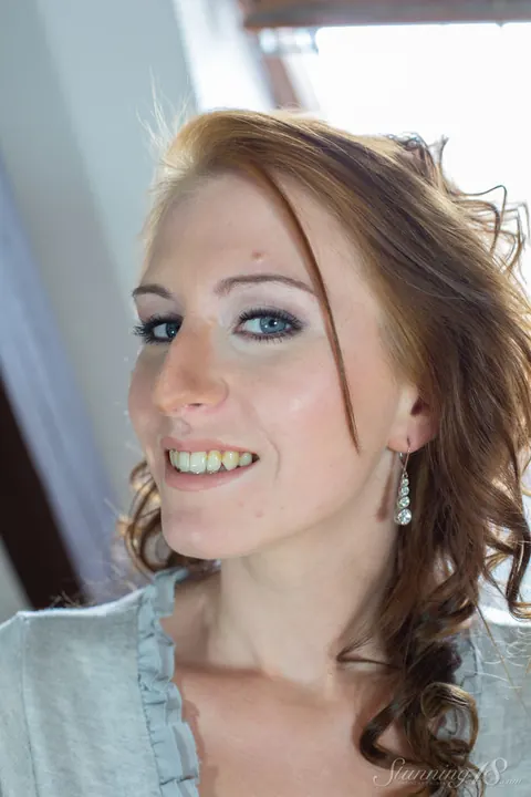 Hanka: Slim Redhead Strips Out of Her Lingerie and Thong – photo 1 of 16
