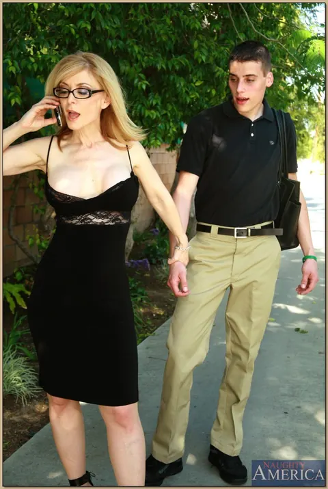 Calliste & Nina Hartley: Busty Blonde PAWG Joins a Threesome in a Skirt – photo 5 of 17