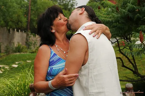 Chubby Hairy MILF with Big Tits Sucks and Rides Outdoors – photo 1 of 16