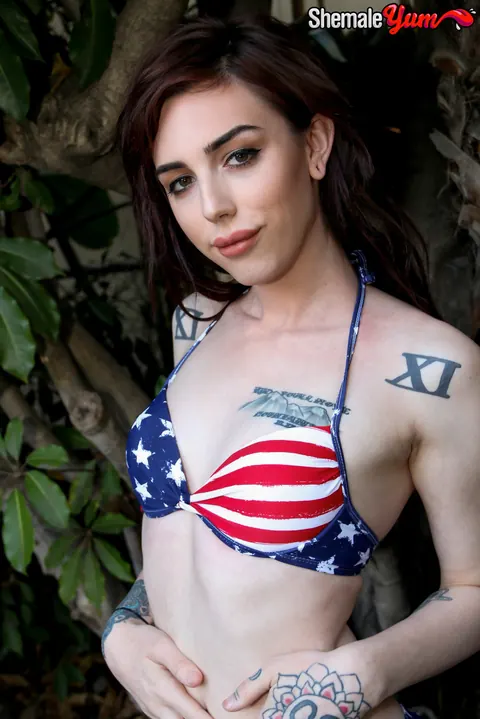 Trans Woman Drops Her Clothes and Poses Nude Front and Back – photo 3 of 16