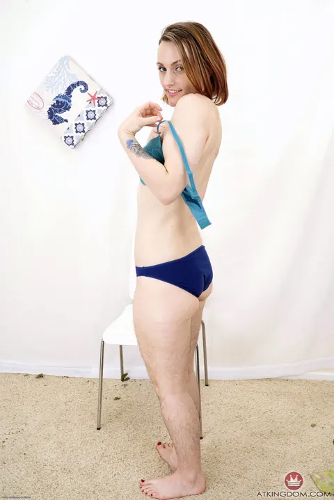 Lauren Laurent: Short-Haired Redhead with Tattoos Spreads Her Hairy Pussy – photo 9 of 21