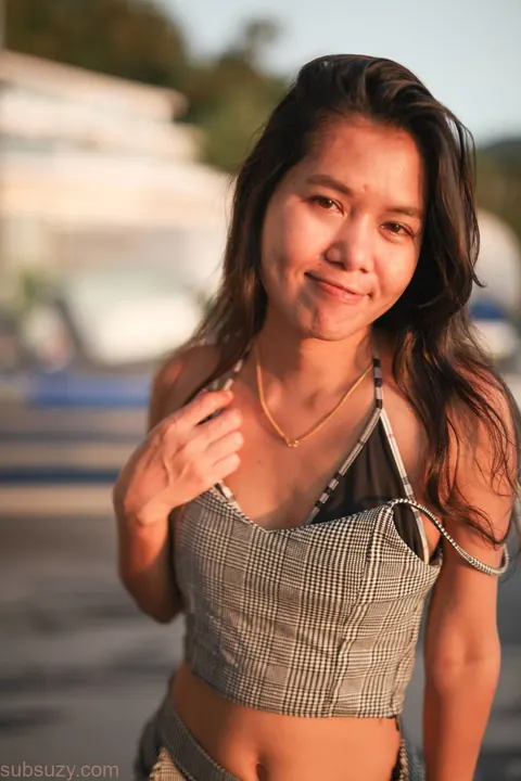 Petite Asian Woman Poses Outdoors Fully Clothed – photo 14 of 15