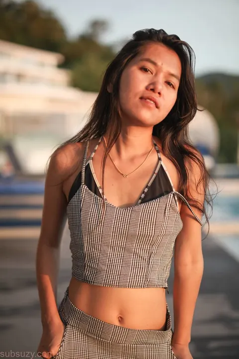 Petite Asian Woman Poses Outdoors Fully Clothed – photo 2 of 15