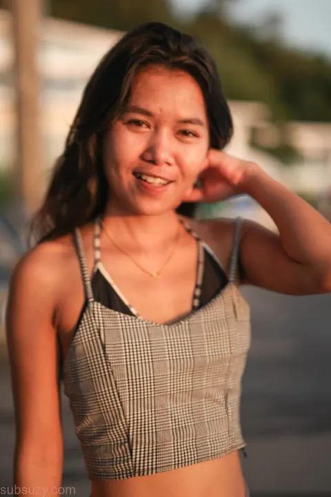 Petite Asian Woman Poses Outdoors Fully Clothed – photo 4 of 15