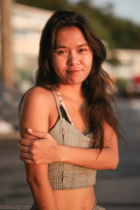 Petite Asian Woman Poses Outdoors Fully Clothed – photo 3 of 15