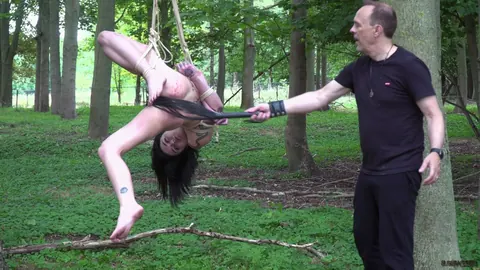 Crystal Cherry: Tattooed Blonde Flogged and Sucks Cock in the Forest – photo 13 of 16