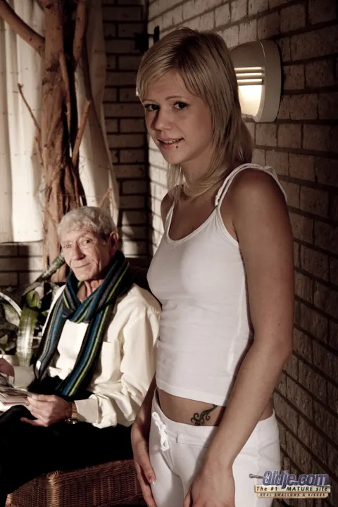 Busty Blonde Sucks Older Man Before Fucking – photo 1 of 17