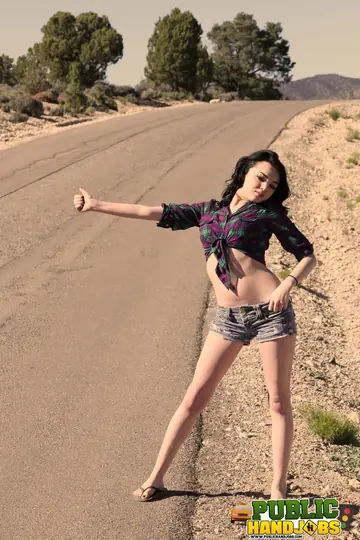 Tattooed MILF in Shorts Gives a Handjob and Takes Anal Outdoors for a Facial