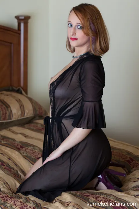 Redhead MILF Poses in a Sheer Nightgown and Heels – photo 4 of 16