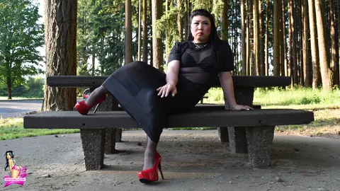 Trans Woman Strips Out of Her Sheer Dress and Heels Outdoors – photo 8 of 16