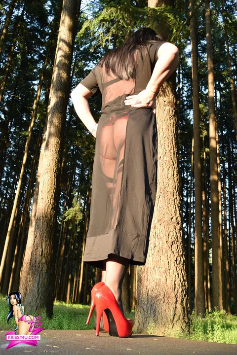 Trans Woman Strips Out of Her Sheer Dress and Heels Outdoors – photo 14 of 16