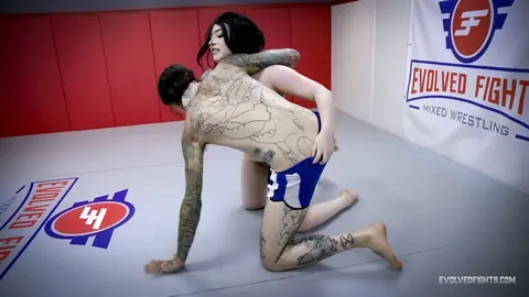 Amilia Onyx: Busty Tattooed Brunette Wrestles and Fucks After a Blowjob – photo 4 of 21