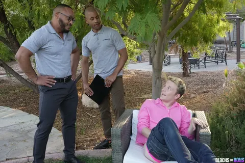 Blonde in Glasses Gets Fucked Interracial Outdoors – photo 12 of 21
