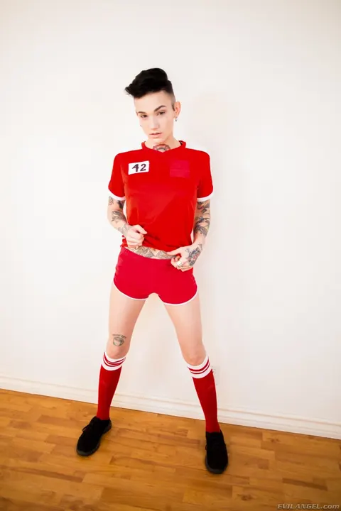 Nikki Hearts: PAWG in a Football Uniform and Socks Shows Off Her Ass – photo 1 of 15