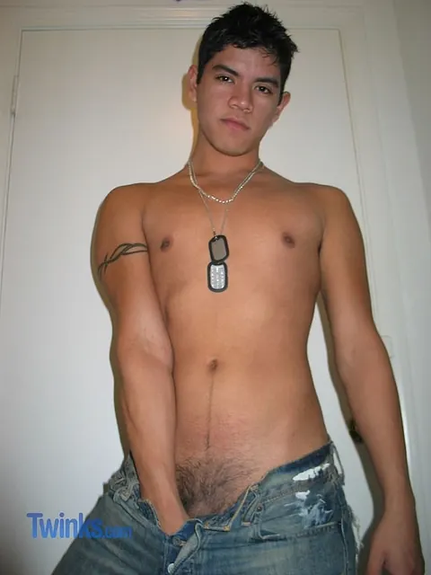Brunette Twink Strips Nude and Shows His Big Cock – photo 8 of 21