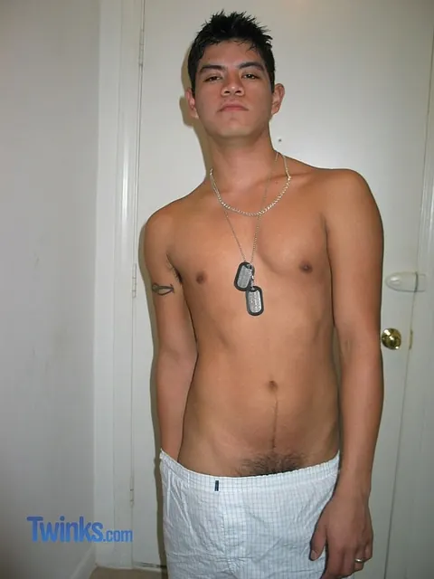 Brunette Twink Strips Nude and Shows His Big Cock – photo 10 of 21