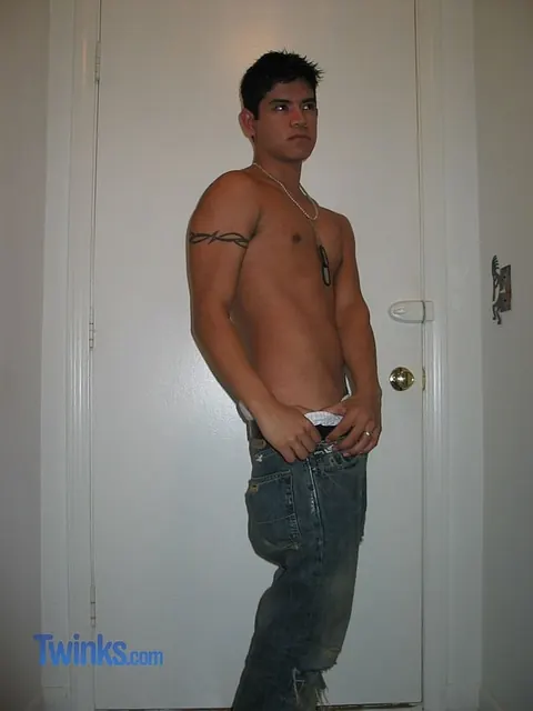 Brunette Twink Strips Nude and Shows His Big Cock – photo 3 of 21