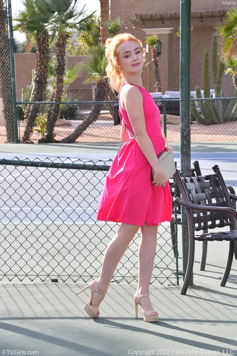 Maria Kazi: Redhead in a Dress Uses a Dildo and Fists Herself – photo 2 of 20