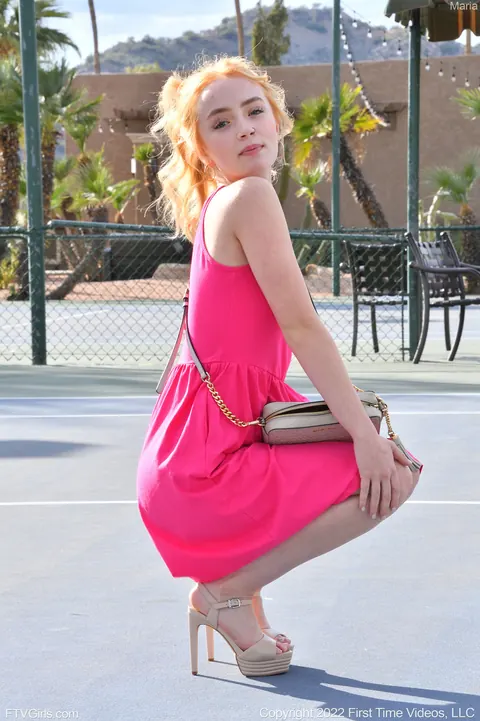 Maria Kazi: Redhead in a Dress Uses a Dildo and Fists Herself – photo 3 of 20