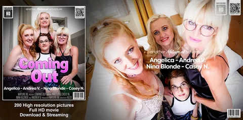 Nina Blond: Mature European Blonde and Redhead Lick and Finger in a Group – photo 11 of 11