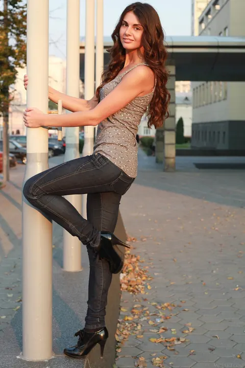 Astrud A: Petite European Brunette Shows Her Tits Outdoors in a Skirt – photo 20 of 20