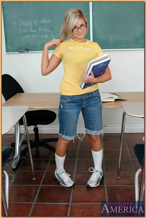 Brandi Lace: Petite Blonde in Glasses Rides Cock in the Office – photo 2 of 21