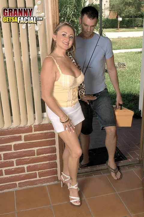 Tyra Love: Mature Blonde MILF in a Skirt Spreads for Her Man – photo 6 of 16