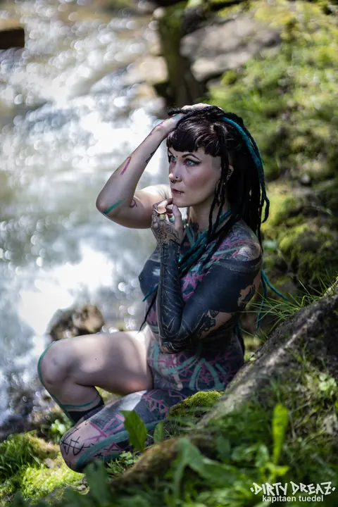 Anuskatzz: European Brunette with Pigtails Poses Nude and Clothed Outdoors – photo 14 of 16