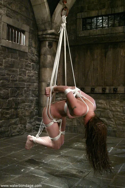 Alice Sadique: Brunette Stands Bound in Rope Bondage Nude – photo 3 of 21