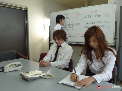 Rina Kikukawa: Busty Japanese Babe in a Uniform Gets a Cumshot in the Office – photo 1 of 20