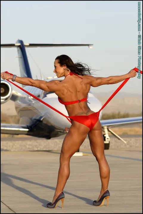 Patricia Beckman: Brunette in a Red Bikini Poses Outdoors – photo 13 of 15