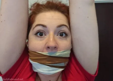 Redhead MILF Restrained and Gagged in a Skirt and Heels – photo 15 of 16