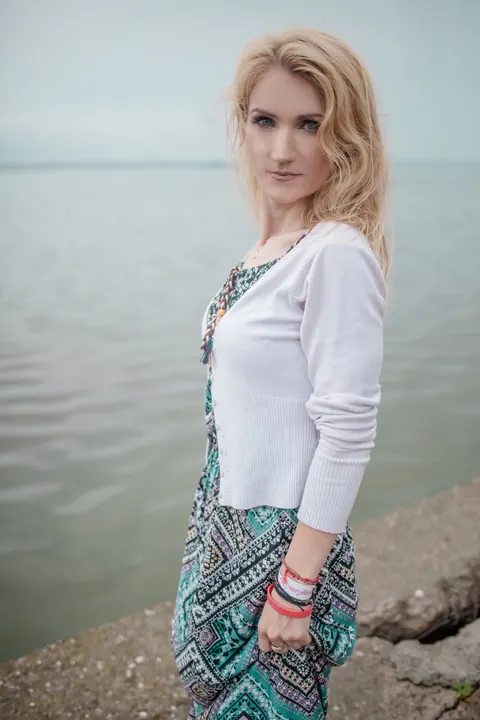 Blonde with Short Hair Strips Out of Her Skirt Outdoors – photo 12 of 13