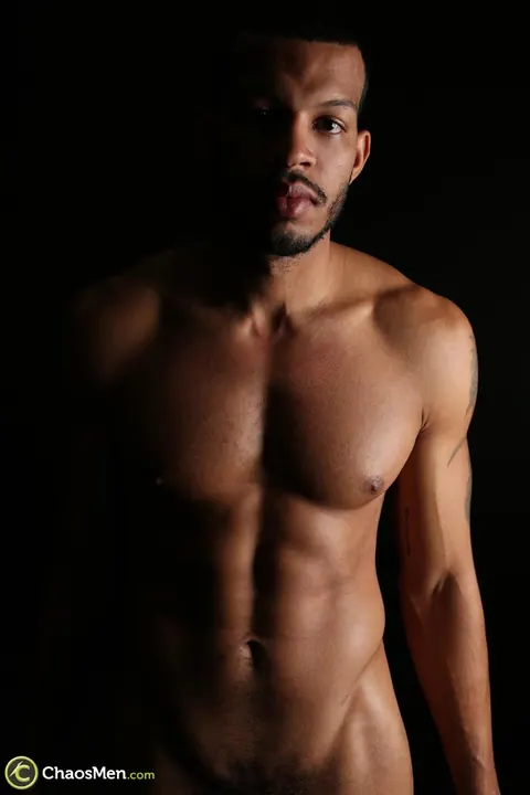 Ebony Man Strips Nude and Strokes His Cock – photo 11 of 20