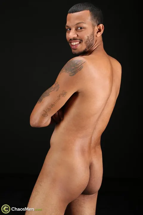 Ebony Man Strips Nude and Strokes His Cock – photo 5 of 20