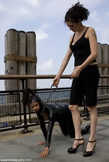 Thick Latina Dominatrix Binds and Licks Submissive Outdoors