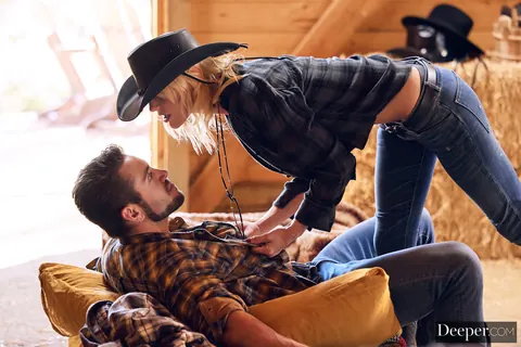 Kenna James: Blonde in Jeans Gets Bound and Fucked Outdoors – photo 9 of 21