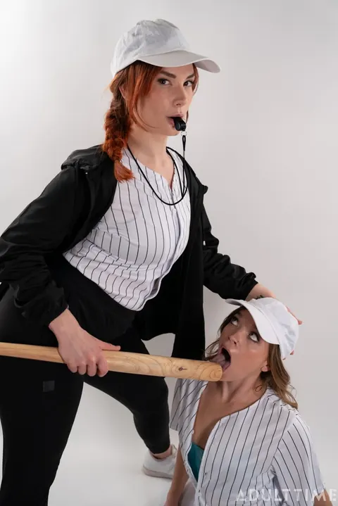 Siri Dahl & Katie Kush: Tall Busty Brunettes in Uniforms Strip and Pose – photo 7 of 20