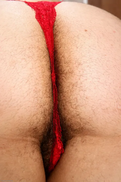 Thick Amateur in Panties Pulls Them Aside to Spread Her Hairy Pussy – photo 12 of 21