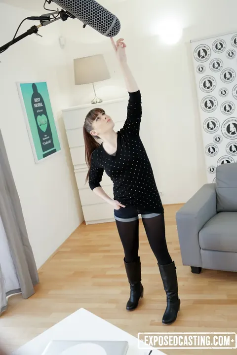 Luna Rival: Skinny French Brunette Spreads Her Legs at an Audition – photo 7 of 18