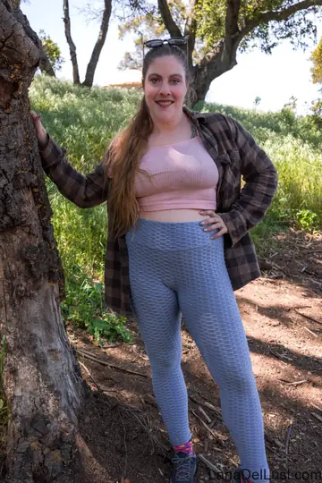PAWG Brunette Shows Off Her Big Tits and Ass Outdoors in Glasses