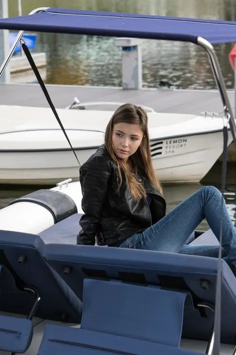 Mila Azul: Busty Brunette Strips Out of Her Jeans Outdoors – photo 3 of 20