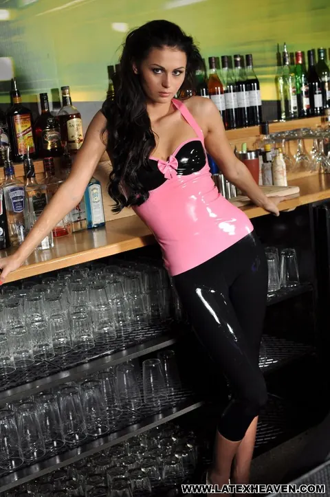 PAWG Poses in Latex Yoga Pants and Heels – photo 12 of 12