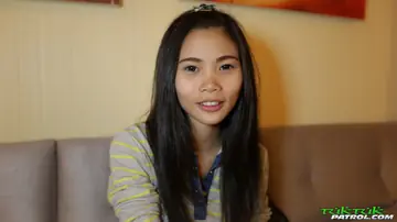 Petite Asian Babe Gives a Blowjob and Rides Cowgirl