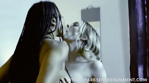 Kira Noir: Blonde MILF and Ebony Woman Lick and Kiss Passionately – photo 10 of 21