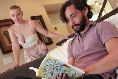 Riley Nixon: PAWG Redhead Kneels for a Threesome with Two Men – photo 1 of 19