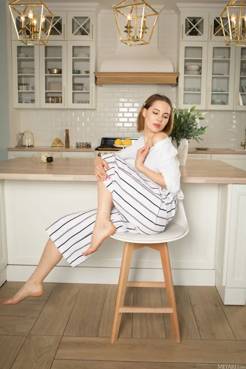 Diana Jam: Skinny Russian Brunette Spreads in the Kitchen – photo 1 of 21