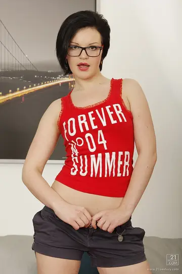 Mila Romana – Russian Brunette in Glasses Has Anal Sex on the Sofa