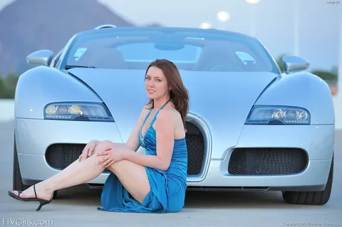 Megan Loxx: Busty Redhead Strips Out of Her Dress in the Car – photo 10 of 20