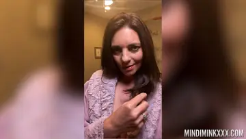 Brunette MILF with Big Tits Poses and Strips Nude